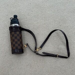 Louis Vuitton Checkered Brown Leather water Bottle Holder Bag
